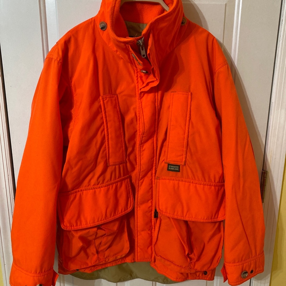VINTAGE Remington Orange Hunting Goretex Thermolite  Hunting Coat Jacket M